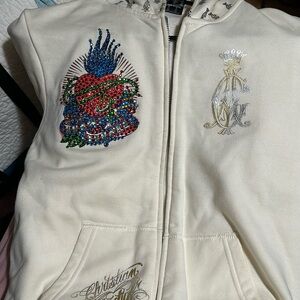 Christian Audigier Crystal Heartbreaker Hoodie